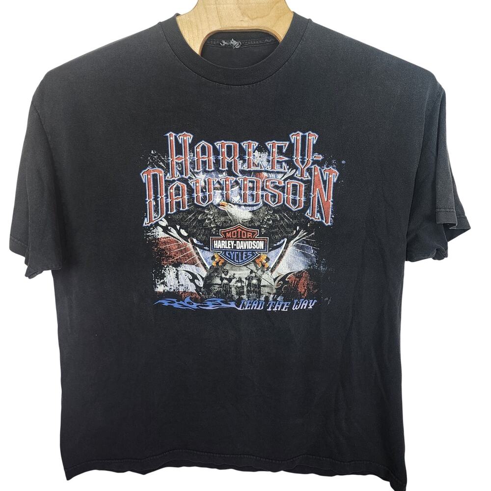 Men's Harley Davidson Lead the Way Eagle T shirt Michigan City Indiana 2XL